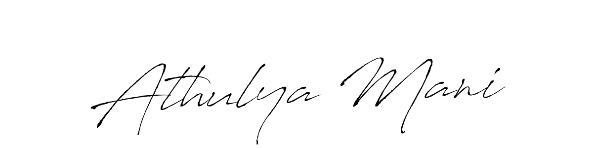 How to make Athulya Mani name signature. Use Antro_Vectra style for creating short signs online. This is the latest handwritten sign. Athulya Mani signature style 6 images and pictures png