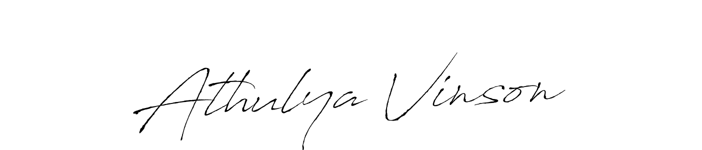 Make a beautiful signature design for name Athulya Vinson. With this signature (Antro_Vectra) style, you can create a handwritten signature for free. Athulya Vinson signature style 6 images and pictures png