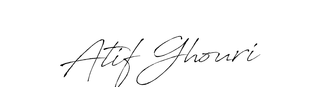 Make a beautiful signature design for name Atif Ghouri. With this signature (Antro_Vectra) style, you can create a handwritten signature for free. Atif Ghouri signature style 6 images and pictures png