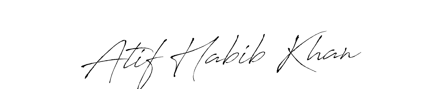 You should practise on your own different ways (Antro_Vectra) to write your name (Atif Habib Khan) in signature. don't let someone else do it for you. Atif Habib Khan signature style 6 images and pictures png