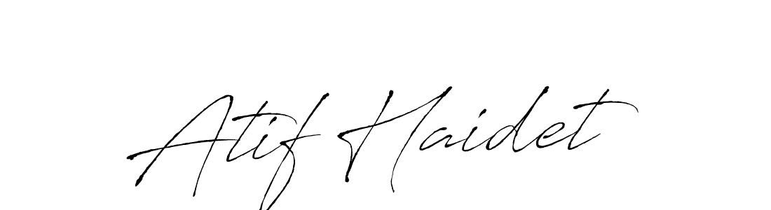 Make a beautiful signature design for name Atif Haidet. With this signature (Antro_Vectra) style, you can create a handwritten signature for free. Atif Haidet signature style 6 images and pictures png