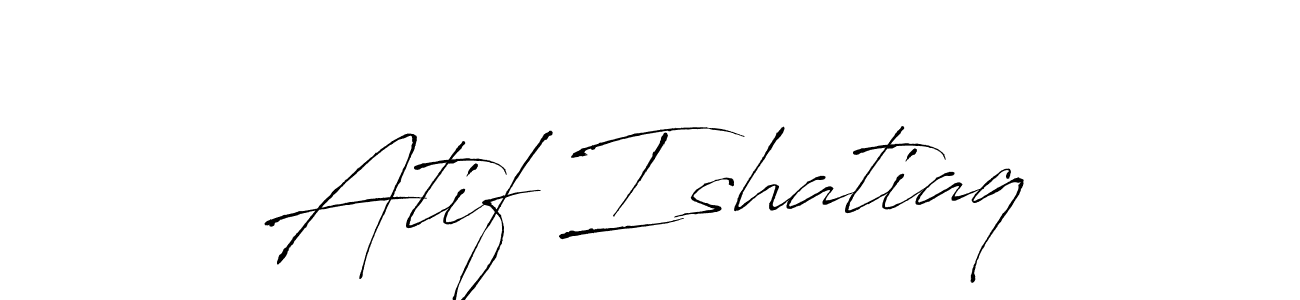 How to make Atif Ishatiaq name signature. Use Antro_Vectra style for creating short signs online. This is the latest handwritten sign. Atif Ishatiaq signature style 6 images and pictures png