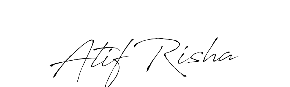 How to make Atif Risha name signature. Use Antro_Vectra style for creating short signs online. This is the latest handwritten sign. Atif Risha signature style 6 images and pictures png