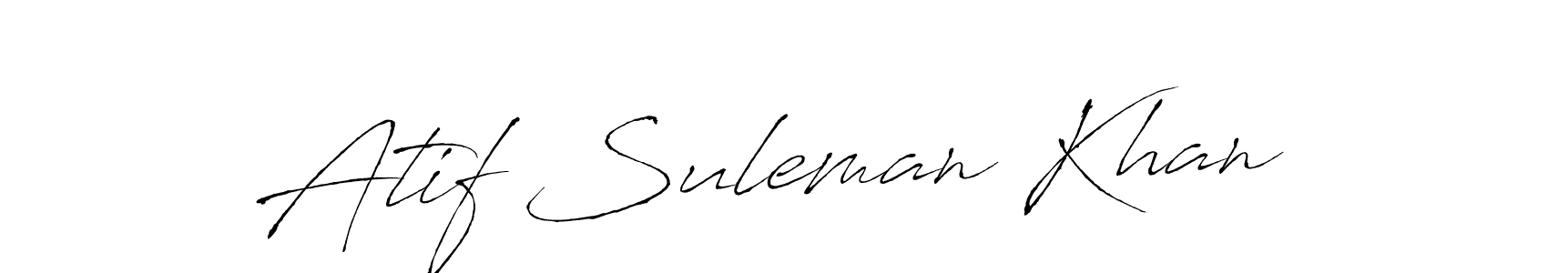 Make a beautiful signature design for name Atif Suleman Khan. With this signature (Antro_Vectra) style, you can create a handwritten signature for free. Atif Suleman Khan signature style 6 images and pictures png