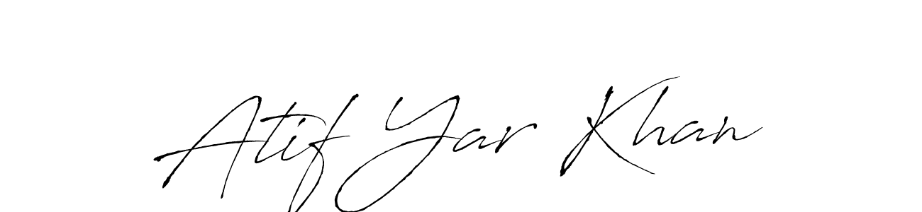 Atif Yar Khan stylish signature style. Best Handwritten Sign (Antro_Vectra) for my name. Handwritten Signature Collection Ideas for my name Atif Yar Khan. Atif Yar Khan signature style 6 images and pictures png