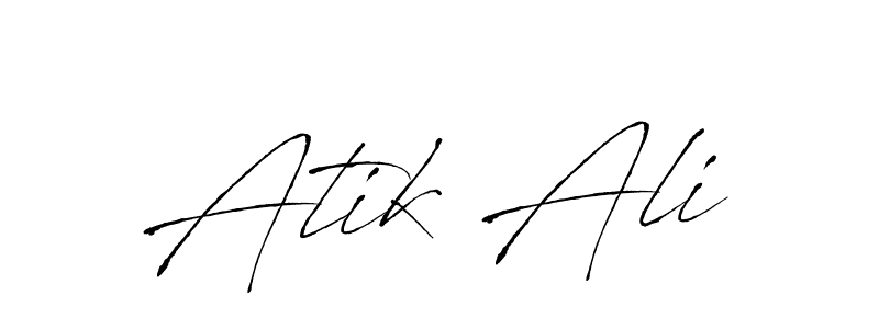 How to make Atik Ali name signature. Use Antro_Vectra style for creating short signs online. This is the latest handwritten sign. Atik Ali signature style 6 images and pictures png