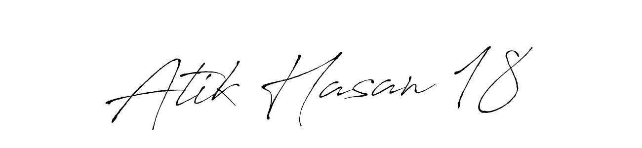 How to make Atik Hasan 18 name signature. Use Antro_Vectra style for creating short signs online. This is the latest handwritten sign. Atik Hasan 18 signature style 6 images and pictures png