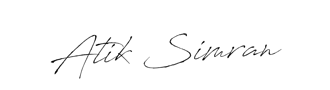 Atik Simran stylish signature style. Best Handwritten Sign (Antro_Vectra) for my name. Handwritten Signature Collection Ideas for my name Atik Simran. Atik Simran signature style 6 images and pictures png