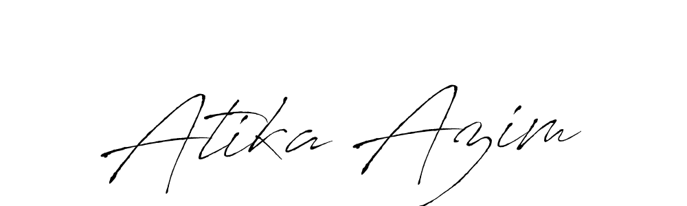 This is the best signature style for the Atika Azim name. Also you like these signature font (Antro_Vectra). Mix name signature. Atika Azim signature style 6 images and pictures png