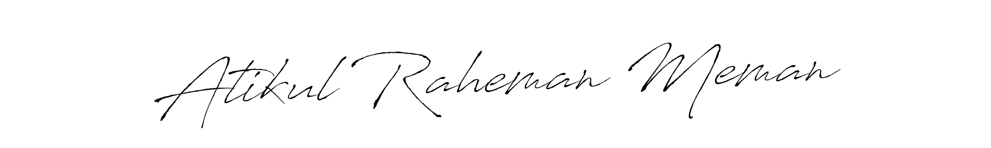 How to make Atikul Raheman Meman name signature. Use Antro_Vectra style for creating short signs online. This is the latest handwritten sign. Atikul Raheman Meman signature style 6 images and pictures png