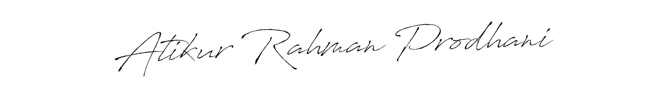 Create a beautiful signature design for name Atikur Rahman Prodhani. With this signature (Antro_Vectra) fonts, you can make a handwritten signature for free. Atikur Rahman Prodhani signature style 6 images and pictures png