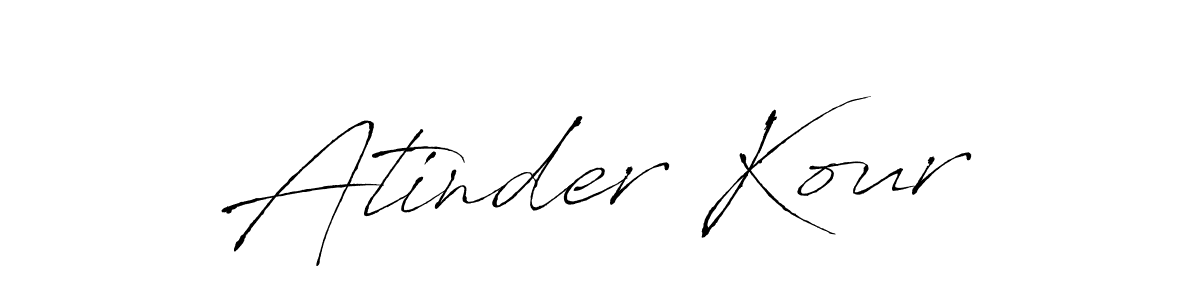 Make a beautiful signature design for name Atinder Kour. With this signature (Antro_Vectra) style, you can create a handwritten signature for free. Atinder Kour signature style 6 images and pictures png