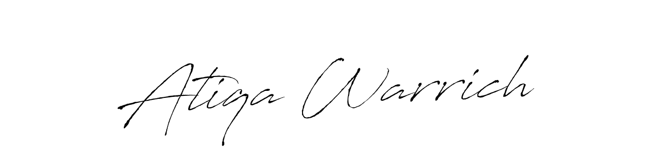 Create a beautiful signature design for name Atiqa Warrich. With this signature (Antro_Vectra) fonts, you can make a handwritten signature for free. Atiqa Warrich signature style 6 images and pictures png