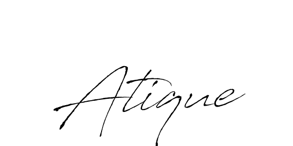 Use a signature maker to create a handwritten signature online. With this signature software, you can design (Antro_Vectra) your own signature for name Atique. Atique signature style 6 images and pictures png