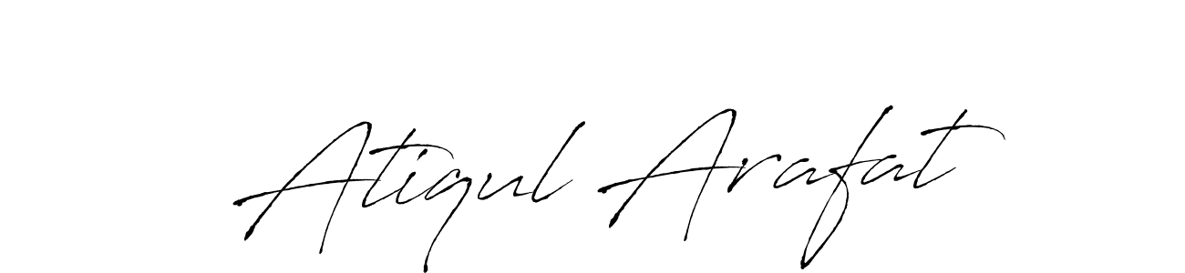 How to make Atiqul Arafat name signature. Use Antro_Vectra style for creating short signs online. This is the latest handwritten sign. Atiqul Arafat signature style 6 images and pictures png