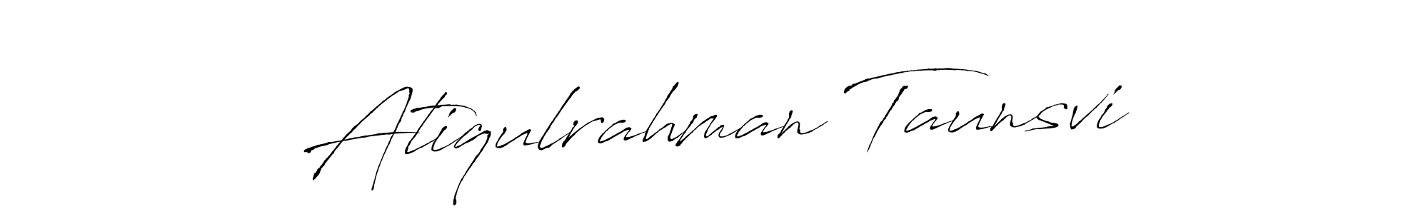 The best way (Antro_Vectra) to make a short signature is to pick only two or three words in your name. The name Atiqulrahman Taunsvi include a total of six letters. For converting this name. Atiqulrahman Taunsvi signature style 6 images and pictures png