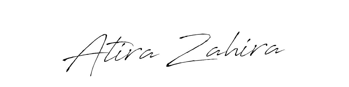 Make a beautiful signature design for name Atira Zahira. With this signature (Antro_Vectra) style, you can create a handwritten signature for free. Atira Zahira signature style 6 images and pictures png