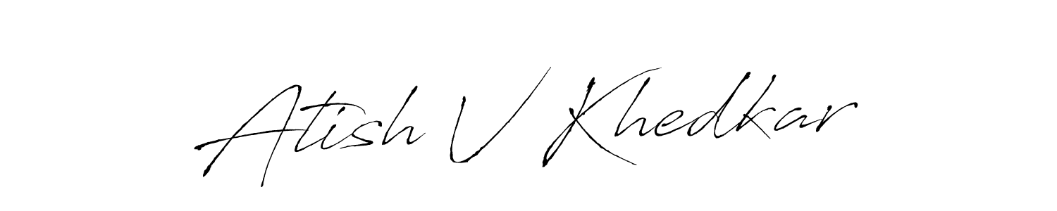 Make a beautiful signature design for name Atish V Khedkar. With this signature (Antro_Vectra) style, you can create a handwritten signature for free. Atish V Khedkar signature style 6 images and pictures png