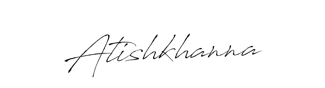 Make a beautiful signature design for name Atishkhanna. With this signature (Antro_Vectra) style, you can create a handwritten signature for free. Atishkhanna signature style 6 images and pictures png