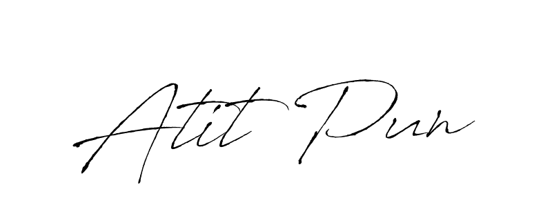 You should practise on your own different ways (Antro_Vectra) to write your name (Atit Pun) in signature. don't let someone else do it for you. Atit Pun signature style 6 images and pictures png