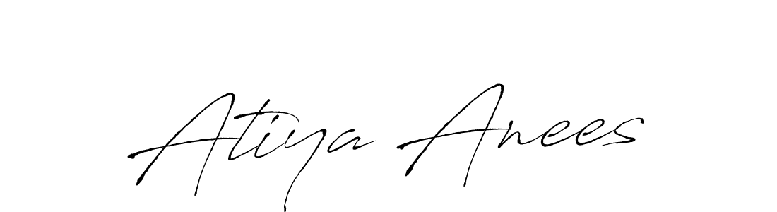 How to make Atiya Anees name signature. Use Antro_Vectra style for creating short signs online. This is the latest handwritten sign. Atiya Anees signature style 6 images and pictures png
