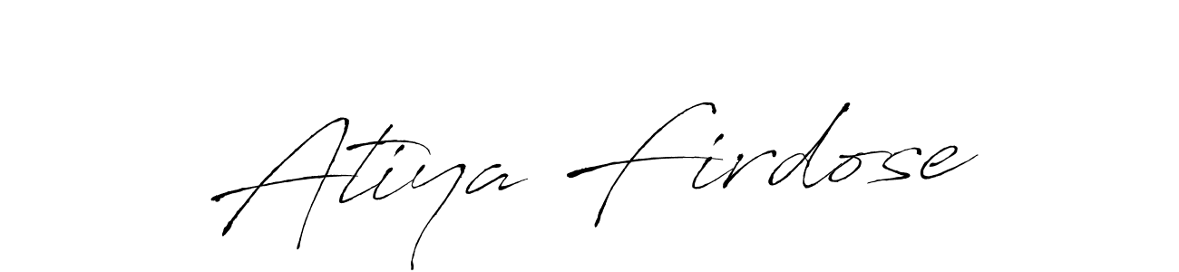 How to make Atiya Firdose signature? Antro_Vectra is a professional autograph style. Create handwritten signature for Atiya Firdose name. Atiya Firdose signature style 6 images and pictures png