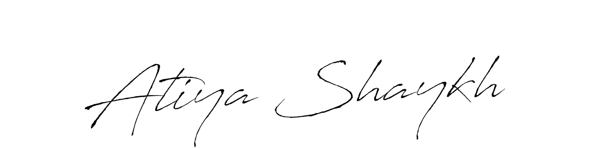 Also You can easily find your signature by using the search form. We will create Atiya Shaykh name handwritten signature images for you free of cost using Antro_Vectra sign style. Atiya Shaykh signature style 6 images and pictures png