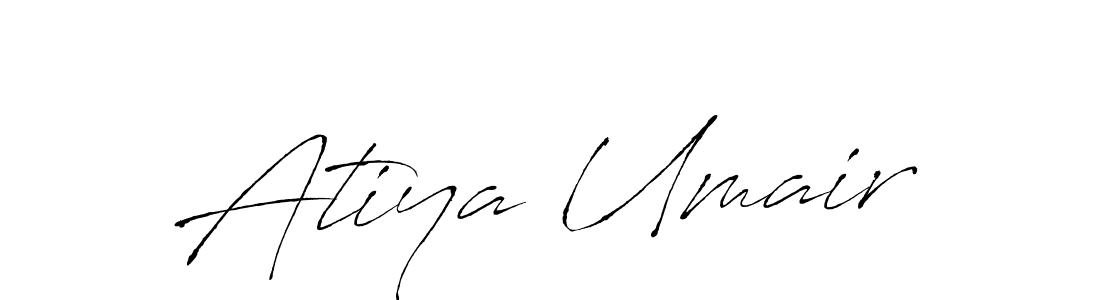 The best way (Antro_Vectra) to make a short signature is to pick only two or three words in your name. The name Atiya Umair include a total of six letters. For converting this name. Atiya Umair signature style 6 images and pictures png