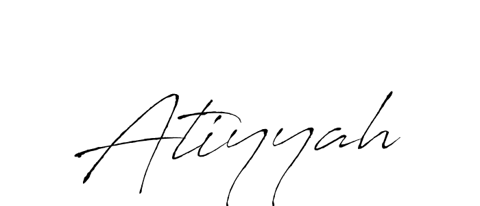 Make a beautiful signature design for name Atiyyah. With this signature (Antro_Vectra) style, you can create a handwritten signature for free. Atiyyah signature style 6 images and pictures png