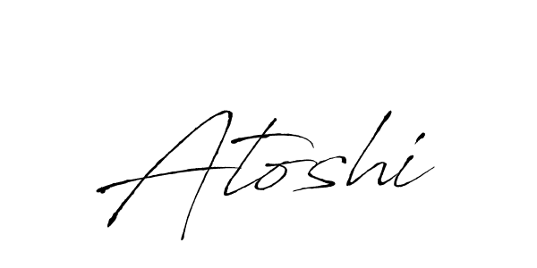 Make a beautiful signature design for name Atoshi. With this signature (Antro_Vectra) style, you can create a handwritten signature for free. Atoshi signature style 6 images and pictures png