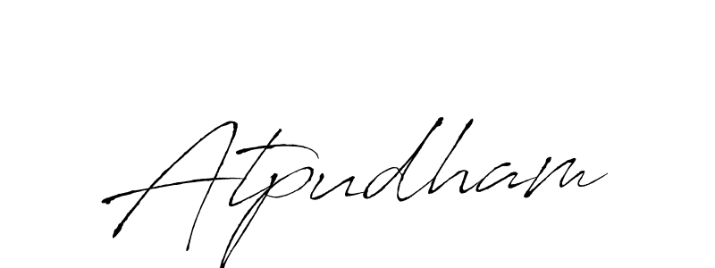 Make a beautiful signature design for name Atpudham. With this signature (Antro_Vectra) style, you can create a handwritten signature for free. Atpudham signature style 6 images and pictures png
