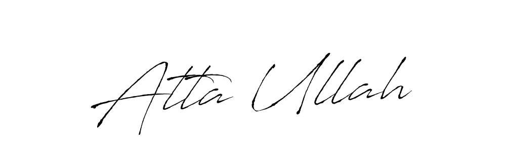 Design your own signature with our free online signature maker. With this signature software, you can create a handwritten (Antro_Vectra) signature for name Atta Ullah. Atta Ullah signature style 6 images and pictures png