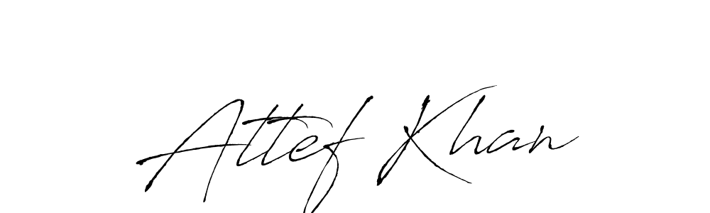 Create a beautiful signature design for name Attef Khan. With this signature (Antro_Vectra) fonts, you can make a handwritten signature for free. Attef Khan signature style 6 images and pictures png