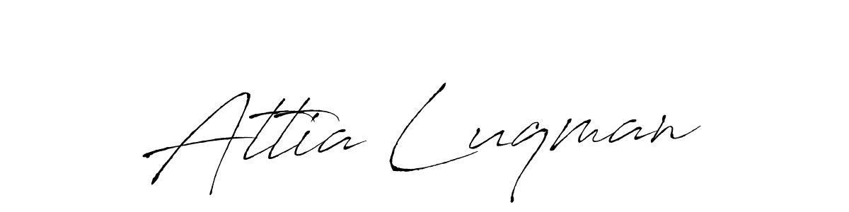 Design your own signature with our free online signature maker. With this signature software, you can create a handwritten (Antro_Vectra) signature for name Attia Luqman. Attia Luqman signature style 6 images and pictures png