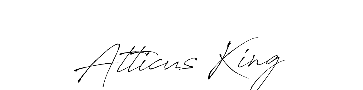 Atticus King stylish signature style. Best Handwritten Sign (Antro_Vectra) for my name. Handwritten Signature Collection Ideas for my name Atticus King. Atticus King signature style 6 images and pictures png