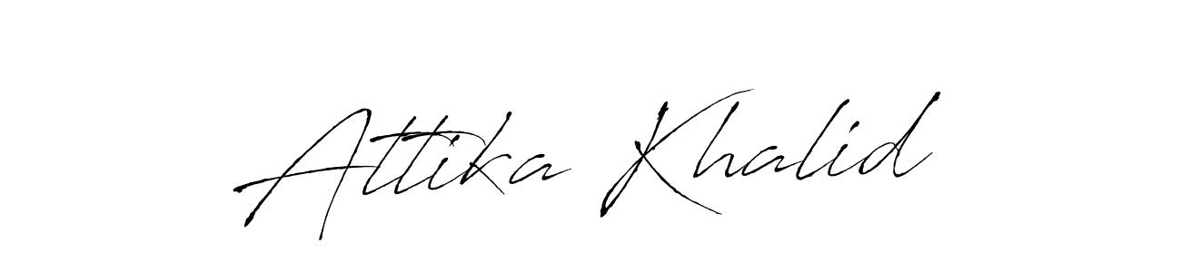 Antro_Vectra is a professional signature style that is perfect for those who want to add a touch of class to their signature. It is also a great choice for those who want to make their signature more unique. Get Attika Khalid name to fancy signature for free. Attika Khalid signature style 6 images and pictures png