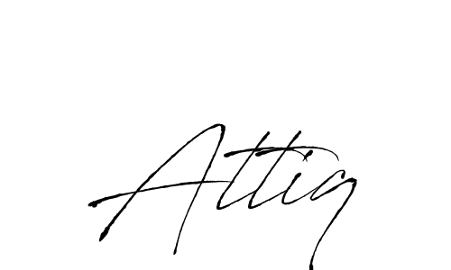 Use a signature maker to create a handwritten signature online. With this signature software, you can design (Antro_Vectra) your own signature for name Attiq. Attiq signature style 6 images and pictures png