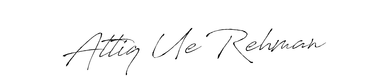 Antro_Vectra is a professional signature style that is perfect for those who want to add a touch of class to their signature. It is also a great choice for those who want to make their signature more unique. Get Attiq Ue Rehman name to fancy signature for free. Attiq Ue Rehman signature style 6 images and pictures png