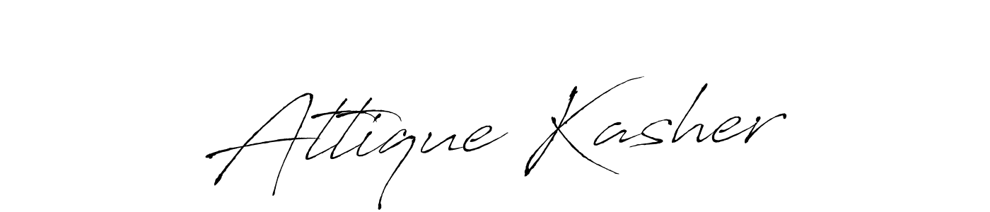 Also we have Attique Kasher name is the best signature style. Create professional handwritten signature collection using Antro_Vectra autograph style. Attique Kasher signature style 6 images and pictures png