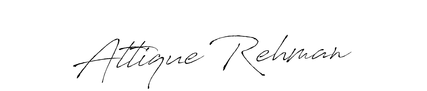 Design your own signature with our free online signature maker. With this signature software, you can create a handwritten (Antro_Vectra) signature for name Attique Rehman. Attique Rehman signature style 6 images and pictures png