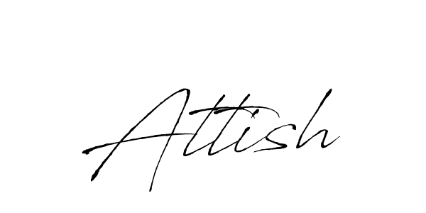 Make a beautiful signature design for name Attish. With this signature (Antro_Vectra) style, you can create a handwritten signature for free. Attish signature style 6 images and pictures png