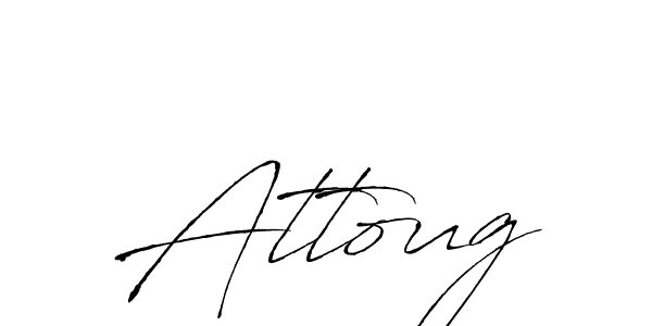 Make a beautiful signature design for name Attoug. With this signature (Antro_Vectra) style, you can create a handwritten signature for free. Attoug signature style 6 images and pictures png
