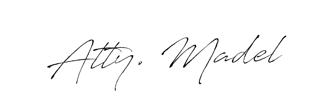 How to make Atty. Madel name signature. Use Antro_Vectra style for creating short signs online. This is the latest handwritten sign. Atty. Madel signature style 6 images and pictures png