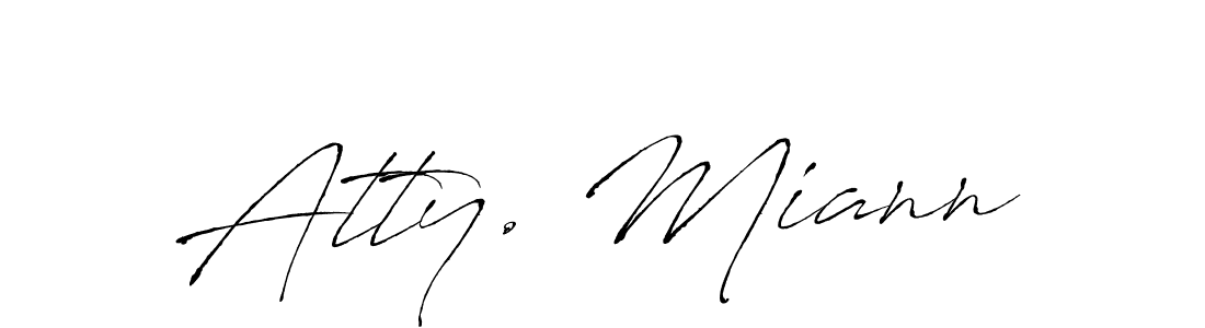 Similarly Antro_Vectra is the best handwritten signature design. Signature creator online .You can use it as an online autograph creator for name Atty. Miann. Atty. Miann signature style 6 images and pictures png