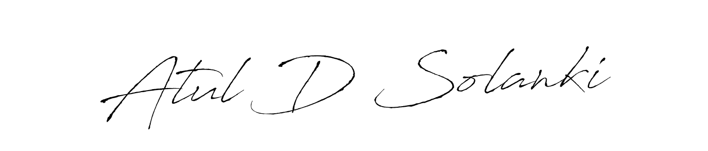 The best way (Antro_Vectra) to make a short signature is to pick only two or three words in your name. The name Atul D Solanki include a total of six letters. For converting this name. Atul D Solanki signature style 6 images and pictures png