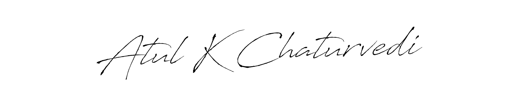 How to make Atul K Chaturvedi name signature. Use Antro_Vectra style for creating short signs online. This is the latest handwritten sign. Atul K Chaturvedi signature style 6 images and pictures png
