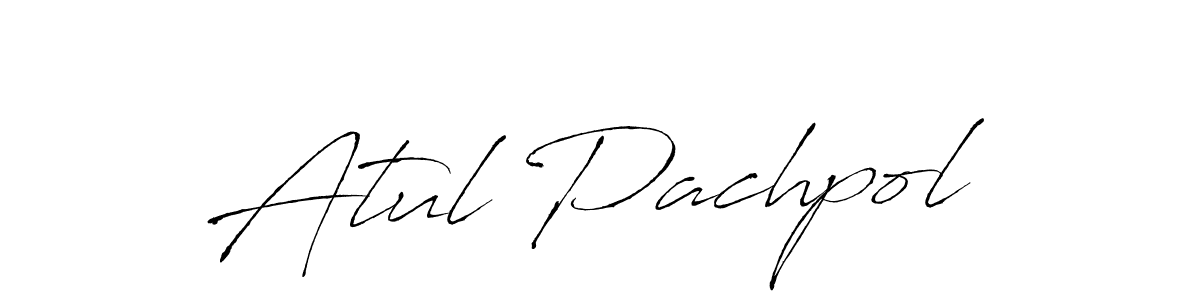 How to make Atul Pachpol name signature. Use Antro_Vectra style for creating short signs online. This is the latest handwritten sign. Atul Pachpol signature style 6 images and pictures png