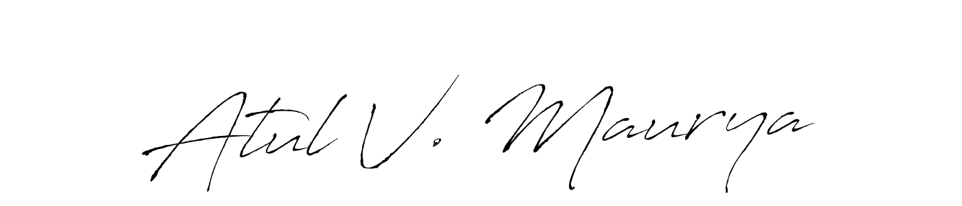 Create a beautiful signature design for name Atul V. Maurya. With this signature (Antro_Vectra) fonts, you can make a handwritten signature for free. Atul V. Maurya signature style 6 images and pictures png