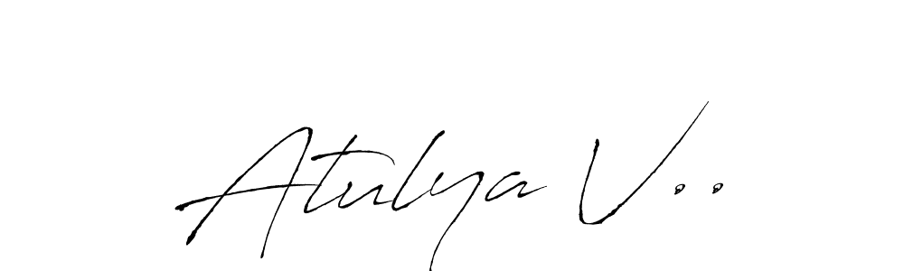 This is the best signature style for the Atulya V.. name. Also you like these signature font (Antro_Vectra). Mix name signature. Atulya V.. signature style 6 images and pictures png