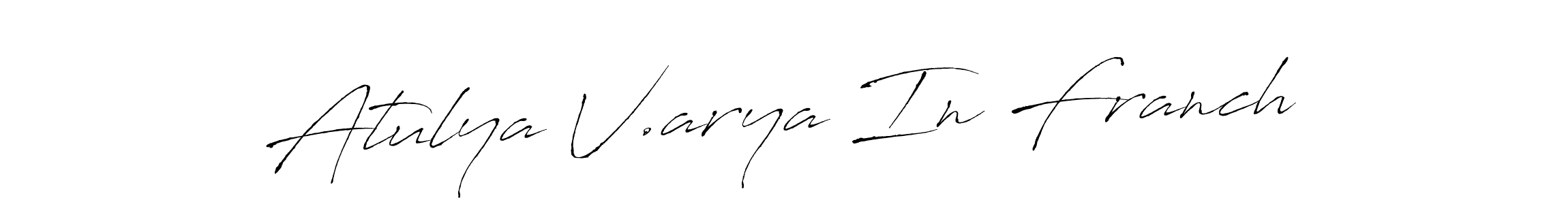 Use a signature maker to create a handwritten signature online. With this signature software, you can design (Antro_Vectra) your own signature for name Atulya V.arya In Franch. Atulya V.arya In Franch signature style 6 images and pictures png